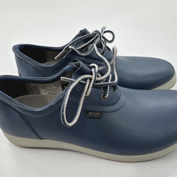 Bogs Quinn Shoes Womens 10 Blue Rubber Lace Up Outdoor Waterproof Durafresh - Picture 1 of 11